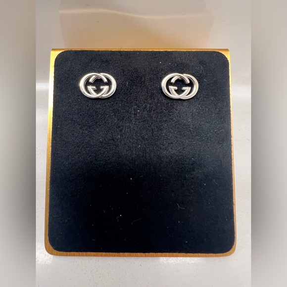 Gucci Jewelry - Gucci GG Logo Silver Stud Earrings | Authentic Designer Minimalist Jewelry